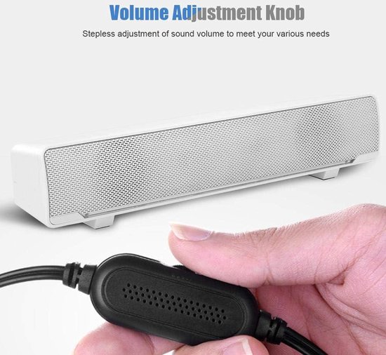 Bedrade USB-soundbar 35mm stereo muziekspeler-bas-surround soundbox voor desktop-laptop-TV - wit . van Merkloos