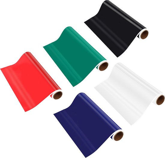 Belle Vous Rode, Witte, Groene, Blauwe & Zwarte Zelfklevende Vinyl Rol - 30cm x 3 m - Permanente Folie Voor Kunst en Hobby Borden Scrapbooken Silhouetten Cameo Knippen en Voertuig Stickers van Belle Vous