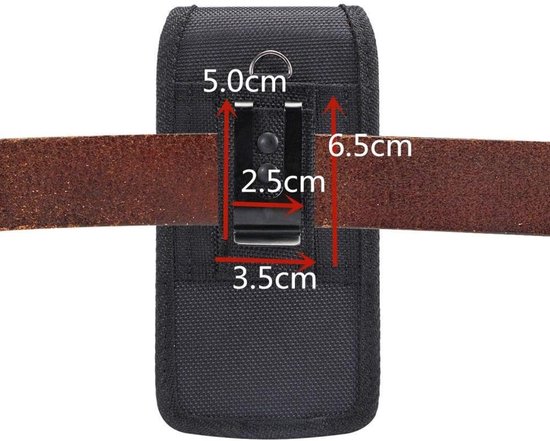 Belt Holster with Metal Clip and Card Holder voor Intex Aqua A4 - Black
