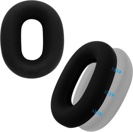 Beschermende oordopjes voor Sony WH-1000XM5, verbeterde siliconen oorhoezen voor Sony WH-1000XM5 draadloze hoofdtelefoon, strakke pasvorm, zweetbestendig, gemakkelijk wasbaar - zwart