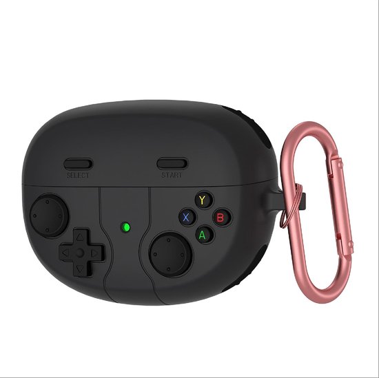 Beschermhoes compatibel met Bose Ultra Open oordopjes, schattige grappige cartoon, TPU, siliconen, beschermhoes met haak, sleutelhanger, beschermhoes voor jongens, meisjes, heren, dames, zwart