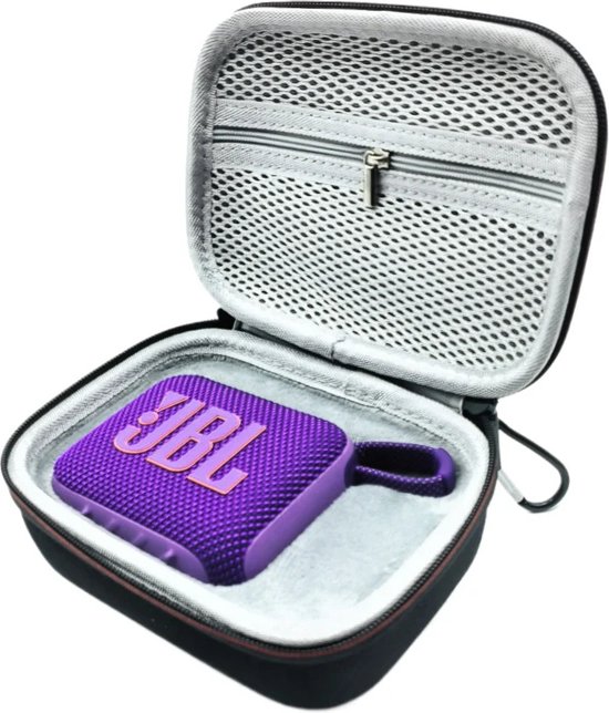 Beschermhoes geschikt voor JBL Go 4 Bluetooth Speaker - Hard case - Reis - Zwart van Merkloos