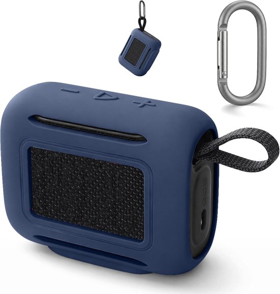Beschermhoes geschikt voor JBL Go 5 Bluetooth Speaker - Meerdere Kleuren - Schokbestendig - Krasbestendig - Siliconen - Hoesje - Case - Bescherming - Navy Blauw van Merkloos