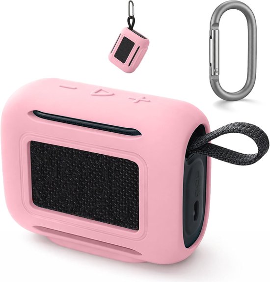 Beschermhoes geschikt voor JBL Go 5 Bluetooth Speaker - Meerdere Kleuren - Schokbestendig - Krasbestendig - Siliconen - Hoesje - Case - Bescherming - Roze van Merkloos