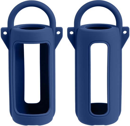 Beschermhoes geschikt voor JBL Grip Bluetooth Speaker - Met Draaghendel, Draagriem en Karabijnhaak - Meerdere Kleuren - Navy Blauw - Schokbestendig - Krasbestendig - Siliconen - Hoesje - Case - Bescherming van Merkloos