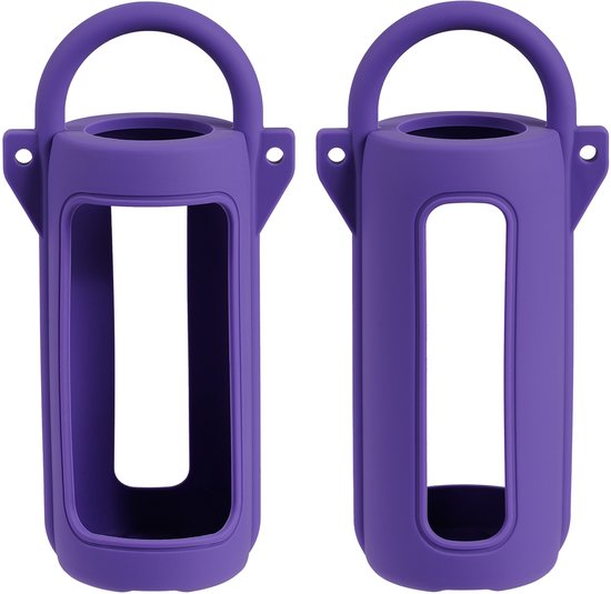 Beschermhoes geschikt voor JBL Grip Bluetooth Speaker - Met Draaghendel, Draagriem en Karabijnhaak - Meerdere Kleuren - Paars - Schokbestendig - Krasbestendig - Siliconen - Hoesje - Case - Bescherming van Merkloos