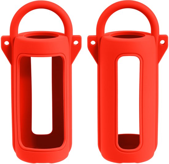 Beschermhoes geschikt voor JBL Grip Bluetooth Speaker - Met Draaghendel, Draagriem en Karabijnhaak - Meerdere Kleuren - Rood - Schokbestendig - Krasbestendig - Siliconen - Hoesje - Case - Bescherming van Odinuu