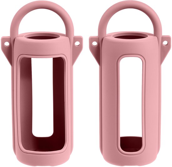 Beschermhoes geschikt voor JBL Grip Bluetooth Speaker - Met Draaghendel, Draagriem en Karabijnhaak - Meerdere Kleuren - Roze - Schokbestendig - Krasbestendig - Siliconen - Hoesje - Case - Bescherming van Merkloos