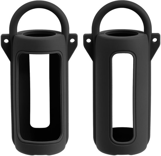 Beschermhoes geschikt voor JBL Grip Bluetooth Speaker - Met Draaghendel, Draagriem en Karabijnhaak - Meerdere Kleuren - Zwart - Schokbestendig - Krasbestendig - Siliconen - Hoesje - Case - Bescherming van Merkloos