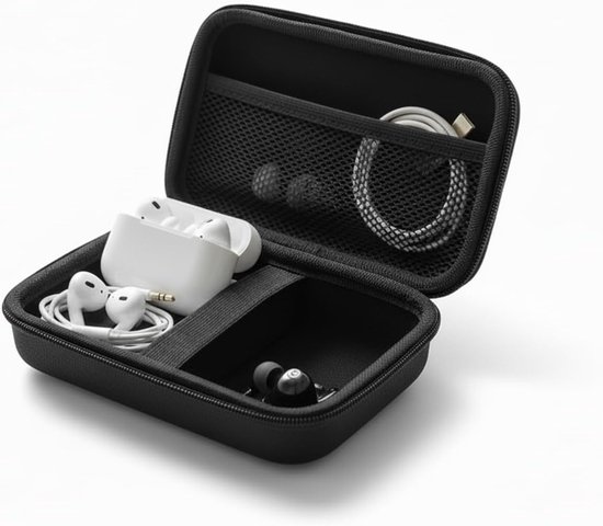 beschermhoes hardcase hoofdtelefoontas case voor in-ear oortelefoon hoes beschermhoes hoofdtelefoon opbergetui oortelefoon cover compatibel met Airpods, Earpods, MP3-speler enz.