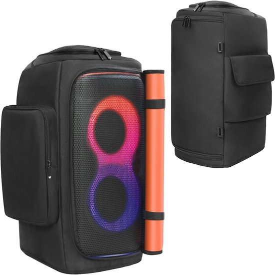 Beschermhoes met stofkap voor JBL PartyBox 110/120, met zijvakjes voor accessoires en speakerjack bescherming van Merkloos