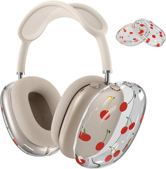Beschermhoes voor AirPods Max Hoofdtelefoons van MMOBIEL – Zachte TPU Oorschelpen Beschermhoes – Anti-Kras Beschermende Cover – Kersen