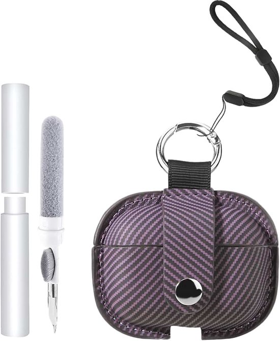 Beschermhoes voor AirPods Pro, 3 oordopjes, milieuvriendelijke bluetooth-oordopjeshoes met nauwkeurige gat-positionering - stoot- en krasbestendig, aangename aanraking, lila