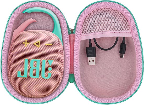 Beschermhoes voor JBL Clip 5 en Clip 4 Bluetooth Speaker, Roze, Ideaal voor Reizen, Duurzaam en Compact, 16*11*5.5cm