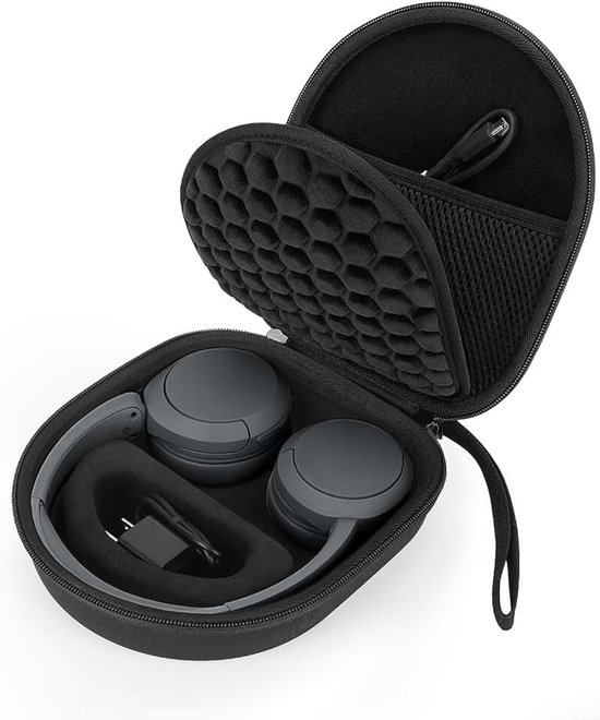 Beschermhoes voor JBL Tune500BT On-Ear Bluetooth-hoofdtelefoon, harde reisdraagtas, zwart