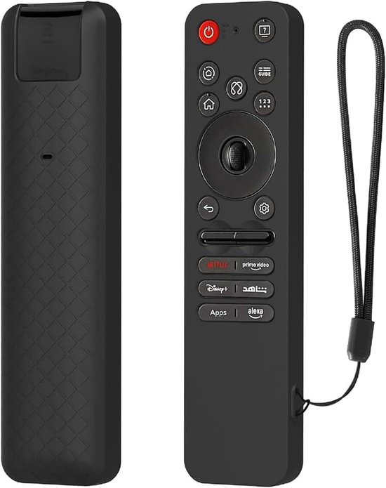Beschermhoes voor LG MR25GA Remote, ultradun, siliconen hoes, valbescherming, draagbaar, zwart