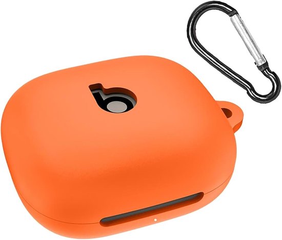 Beschermhoesje compatibel met Beats Powerbeats Fit 2025, ultradun, siliconen hoes, valbescherming, draagbaar, oranje