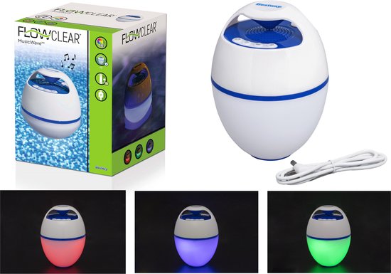 Bestway - bluetooth speaker - met LED verlichting & drijvend - blauw wit van Bestway