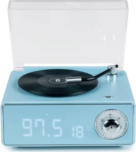 Bigben Connected, EPOK Retro Bluetooth Luidspreker en Wekker, Blauw van Merkloos