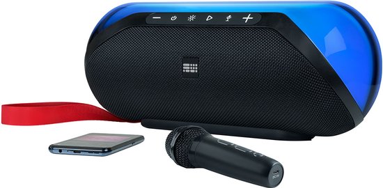 Bigben Connected, Partij Lite Bluetooth 5.0 50W draadloze verlichte luidsprekersysteem met riem, Zwart van Bigben