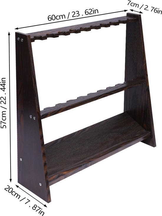 Biljart - Keusteun - Keu Houder - Keu Standaard - Keu Rek - Hout - Voor 10 Keuen - Multi-functioneel - Ook voor Hengels, Golfclubs van Heemskerk