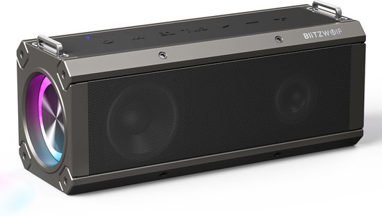 BlitzWolf® BW-WA3 100W Soundbar - Draadloze Luidspreker - Draagbare Bluetooth Speaker - Quad Drivers Diepe Bas - TWS Stereo - RGB Verlichting - 5000mAh Batterij - Waterdichte Buitenluidspreker - Zwart van Merkloos