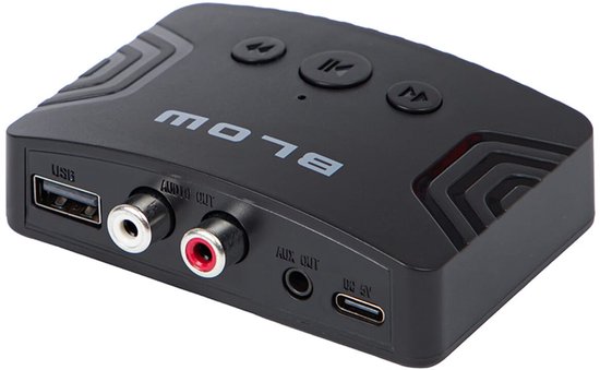 BLOW Bluetooth Transmitter - AUX OUT 3.5mm & 2x RCA - Bluetooth 5.3 - 10m bereik - Plug & Play van BLOW