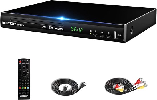 Blu-Ray Speler - DVD Speler - Films Kijken - Full HD 1080p - 26 cm - Zwart