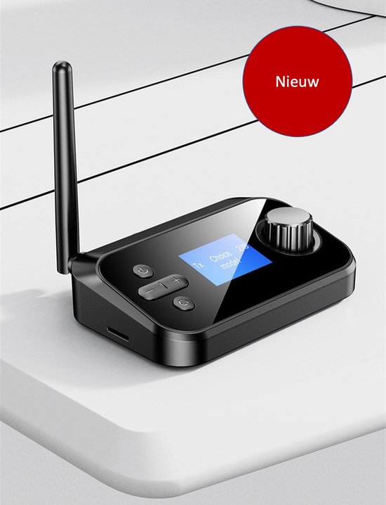 Bluetoolz® | BT-C41 CE | 3 in 1 Multifunctionele Bluetooth zender - ontvanger met Bluetooth 5.0 | 10m bereik | USB-C voeding | Overzichtelijk display | AUX/COAXIALE/OPTISCH | eenvoudige bediening | MP3 - koppelt rechtstreeks met BT hoorapparaten van Bluetoolz