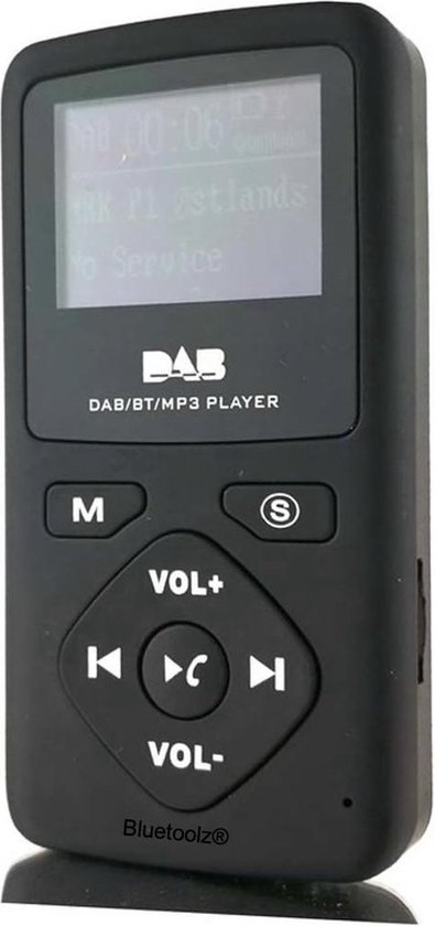 Bluetoolz® - BTP - 7 CE - pocket-radio met DAB+, FM, MP3 en Bluetooth ontvangst - 4 in 1 multi -audio system - zwart van Bluetoolz