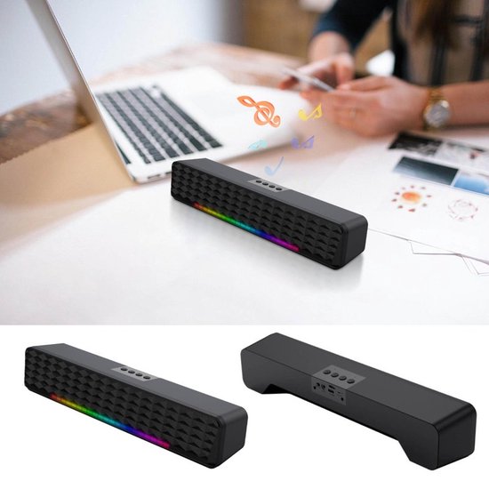 Bluetooth 5.0-luidspreker-Subwoofer-Soundbar-RGB dynamische lichteffecten PC-luidsprekers-professionele dual-mode geluidseffecten-Geschikt voor computers, mobiele telefoons en tv's