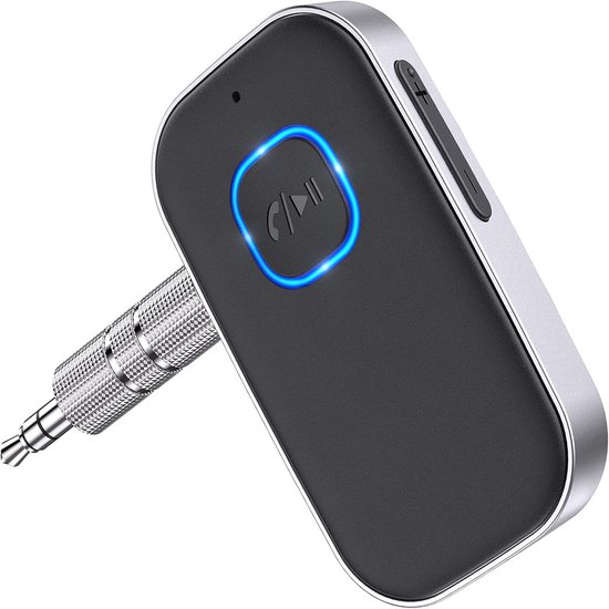 Bluetooth 5.0 Ontvanger Auto - Noise Cancelling AUX Adapter - Muziekontvanger voor Stereo & Bedrade Koptelefoon - Handsfree Bellen - 16U Accuduur - Zwart van Merkloos