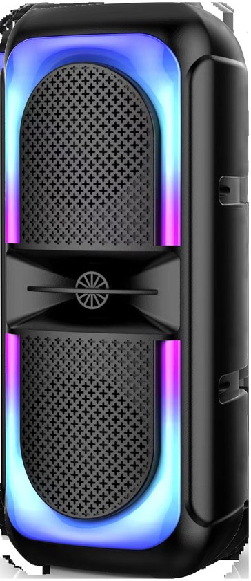 Bluetooth 5.0 party speaker 16,6 x 14,7 x 41 cm met RGB-ledverlichting, zwart
