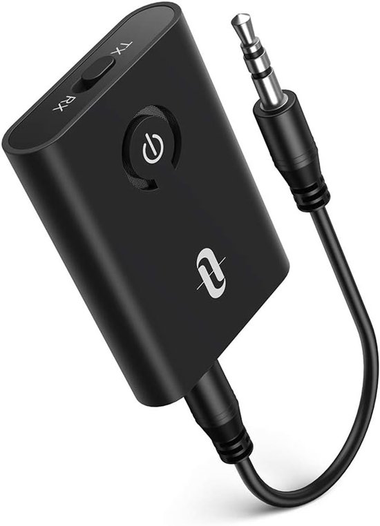 Bluetooth 5.0-zender/ontvanger, TaoTronics 2-in-1 draadloze 3,5 mm audio-adapter (aptX Low Latency, ondersteunt 2 apparaten tegelijk, voor tv of geluidsinstallatie)
