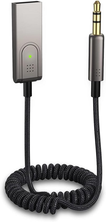 Bluetooth 5.1 Adapter voor Auto - Draadloze Aux Ontvanger met Microfoon voor Handsfree Bellen en Muziek van Merkloos