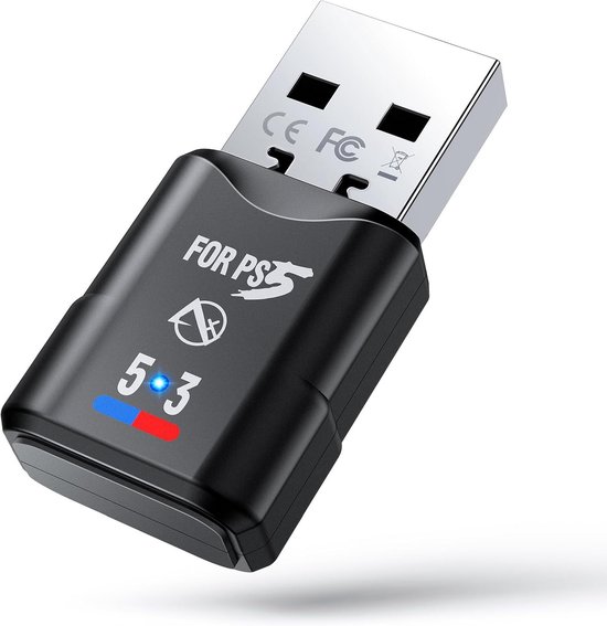 Bluetooth 5.3 Gaming USB Adapter voor PS5, PS4 en Switch - Draadloze Audio Dongle met Lage Latentie van Merkloos