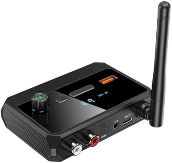 Bluetooth 5.3-ontvanger, volumeregeling, LED-display, lage latentie en ruisonderdrukking, Bluetooth-adapter voor audioapparaten, thuisstereo van Merkloos