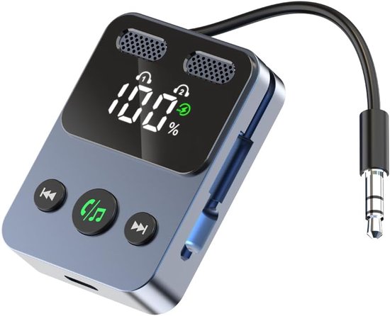 Bluetooth 5.3 zenderontvanger geschikt voor vliegtuigen, dual-pair draadloze bluetooth-adapter geschikt voor AirPods hoofdtelefoon en hoofdtelefoon luisteren apparaten met een 3,5 mm audio-interface voor gebruik met tv's, autoradio's van Merkloos