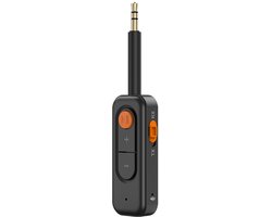 Bluetooth 5.4 audio transmitter en receiver - o.a. voor verbinden Airpods, koptelefoon en speaker - 3.5mm jack AUX - 10 uur batterij - speaker - bluetooth zender en ontvanger - auto draadloos - zwart van Merkloos