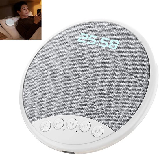 Bluetooth 5.4 kussenluidspreker – Ultradunne, draadloze kussenluidspreker van slechts 8 mm met timer en witte ruisfunctie, tot 30 uur batterijduur, ideaal voor slaap en ontspanning. van Merkloos