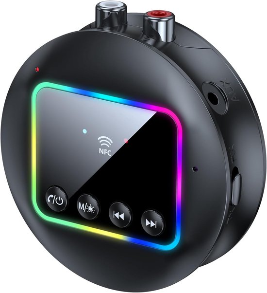 Bluetooth 5.4-ontvanger voor hifi, NFC-audioadapter met RCA en 3,5 mm aansluiting, 2-in-1 BLUETOOTH-zender en ontvanger voor thuisstereo, luidspreker, auto, tv, streaming muziek van 1Mii
