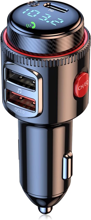 Bluetooth 5.4 transmitter voor auto, bluetooth adapter, auto, snel opladen, QC3.0, 18 W & PD 30 W voor diepe bassen en hifi-geluid, lossless bellen, handsfree, USB-stick van Sonru