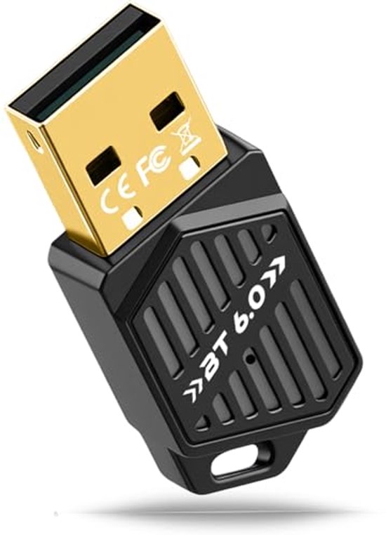 Bluetooth Adapter 6.0 voor PC en Laptop - Draadloze Dongle voor Hoofdtelefoon, Toetsenbord en Muis - Compatibel met Windows 11/10/8.1/7