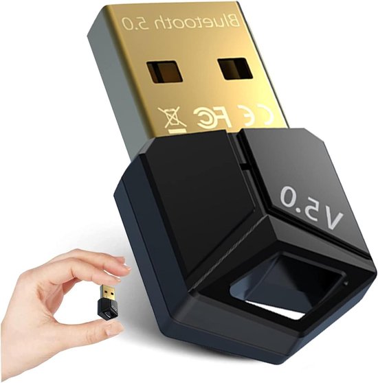 Bluetooth Adapter - USB Dongle Audio - Draadloos Verbinding Maken - Bluetooth 5.0 Chip - Mini Formaat - Zwart
