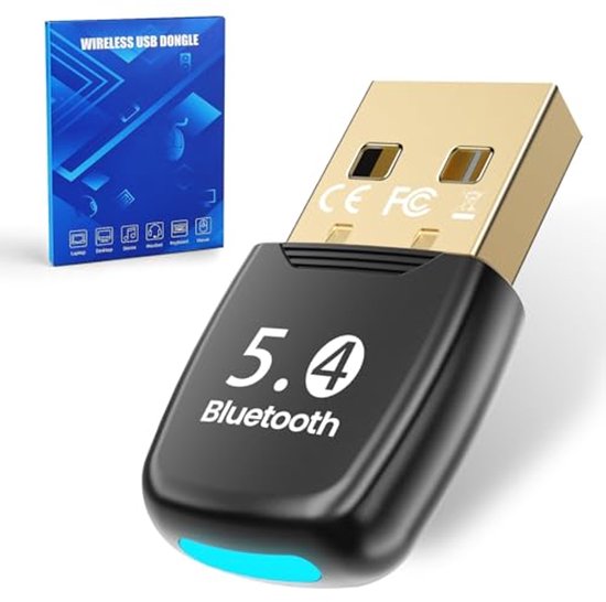 Bluetooth Adapter voor PC - 5.4 Bluetooth Dongle, USB Bluetooth Stick, Lage Latentie, Plug & Play, Compatibel met Windows 7/10/8.1/11 van Merkloos