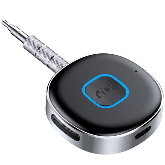 Bluetooth Audio Adapter - 3.5mm AUX Bluetooth 5.0 - Draadloos Ontvangen - Voor Auto & Stereo - Handenvrij Bellen - Universeel - Zwart - Compact - 1 stuk van Merkloos