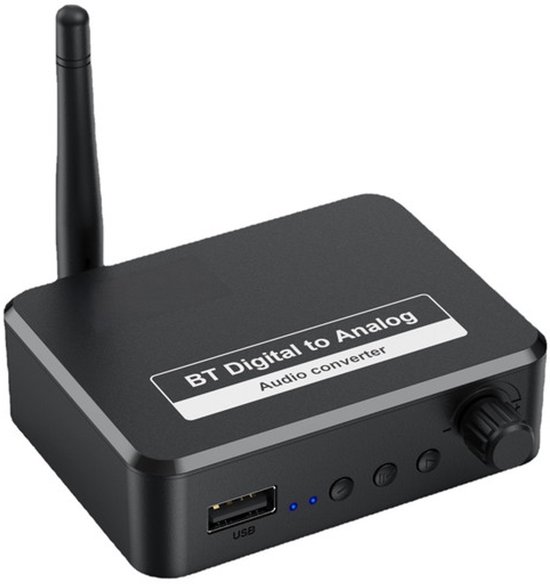 Bluetooth audio adapter - Bluetooth Audio Receiver - Bluetooth audio omzetter - BT 5.3 - Zwart van Merkloos