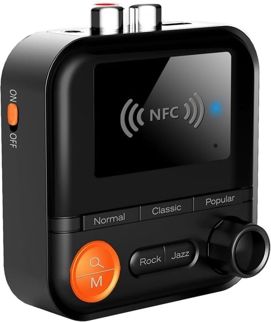 Bluetooth Audio Adapter - BT 5.2 - 3.5mm Aux, RCA, SD-kaart & NFC - Bluetooth Audio Receiver & Transmitter - BR05SE - Zwart van Merkloos