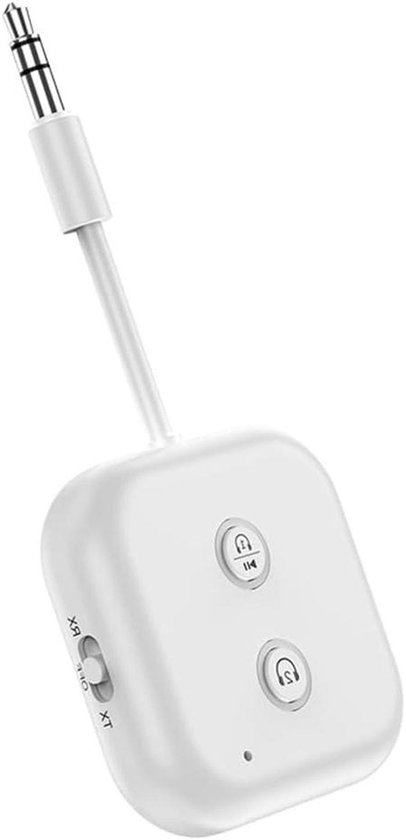Bluetooth Audio Adapter - Ontvanger Zender - Muziek Streamen - 2-in-1 Functionaliteit - 35 mm AUX - Wit