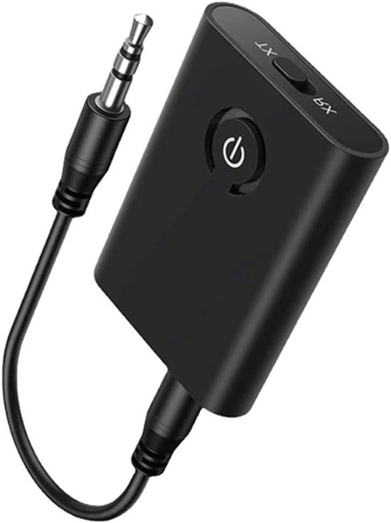 Bluetooth Audio Adapter - Zender Ontvanger - In Vliegtuig Luisteren - Twee Hoofdtelefoons - 3.5mm Jack - Zwart
